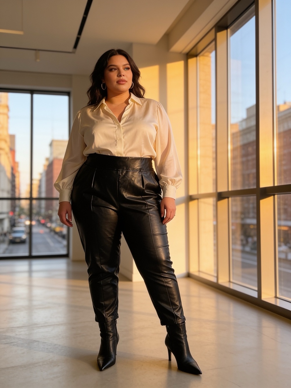 High-Rise Black Faux Leather Leggings NWT Sz 2XL